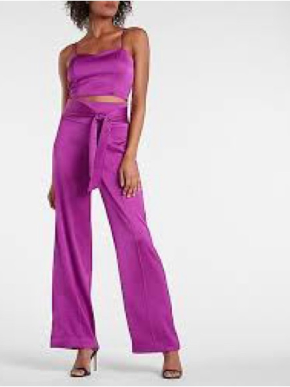 Express Satin Purple Set Top Size S Bottom Size XXS NEW With Tags